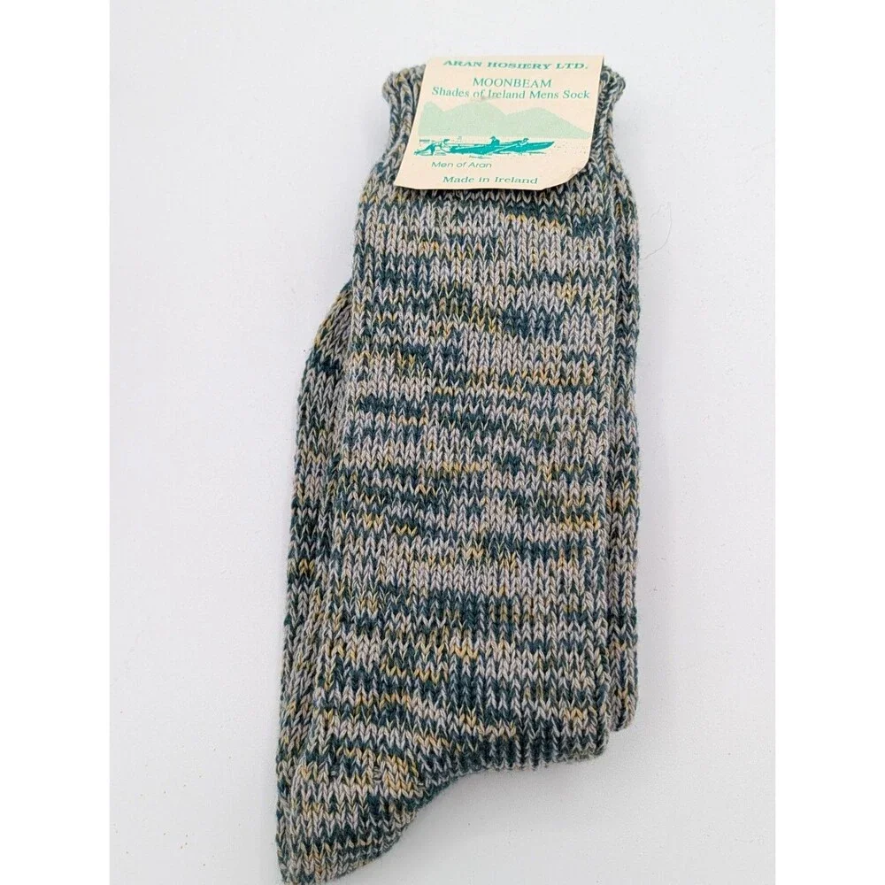 Lot of 2 NEW Wool Socks Whyte Smith England Aran Hosiery Ireland Mens L